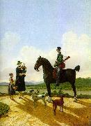 Wilhelm von Kobell Riders on Lake Tegernsee  II oil painting artist